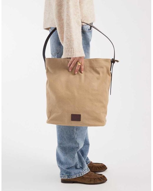 Levi's Natural Denim Shoulder Bucket Bag