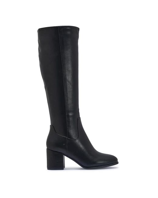 SEQWL Wide Fit Block Heel Casual Knee High Boots in Black | Lyst UK