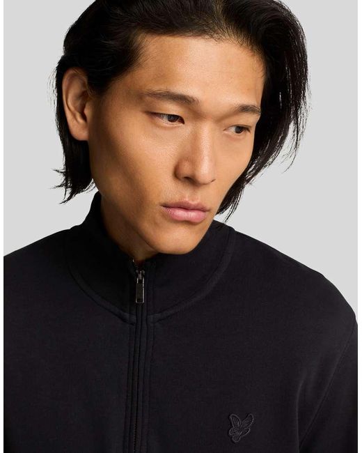 Lyle & Scott Black Lyle & Scott Superfine Quarter Zip Sweatshirt for men