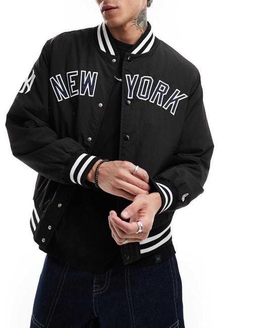 KTZ Black New York Yankees Bomber Jacket for men