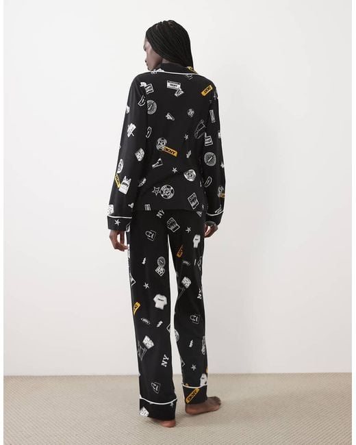 DKNY White Long Sleeve Cotton Pyjama Set