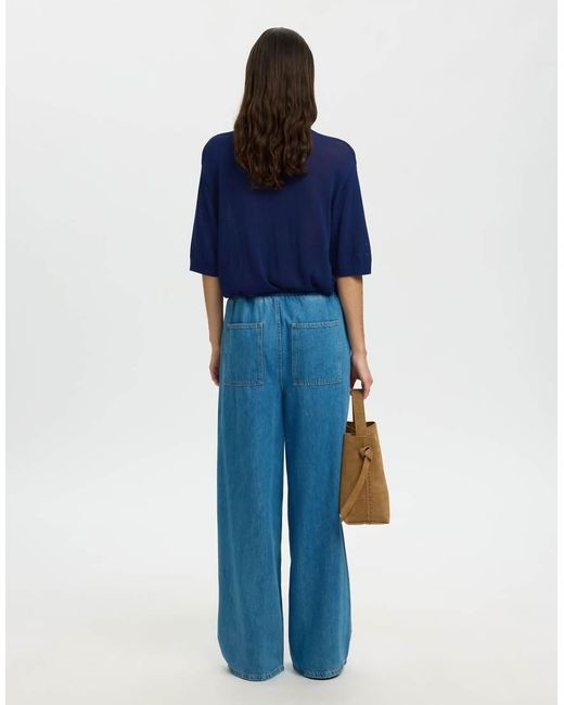 SELECTED Blue Knitted Top