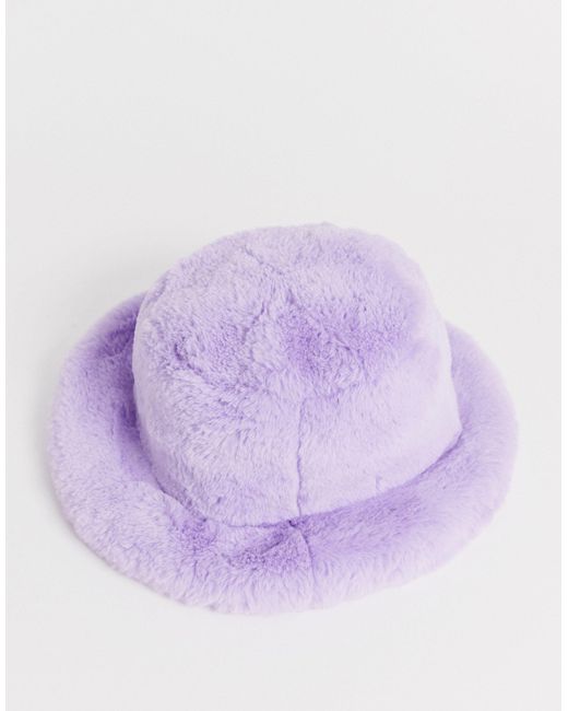ASOS Faux Fur Roll Back Bucket Hat in 