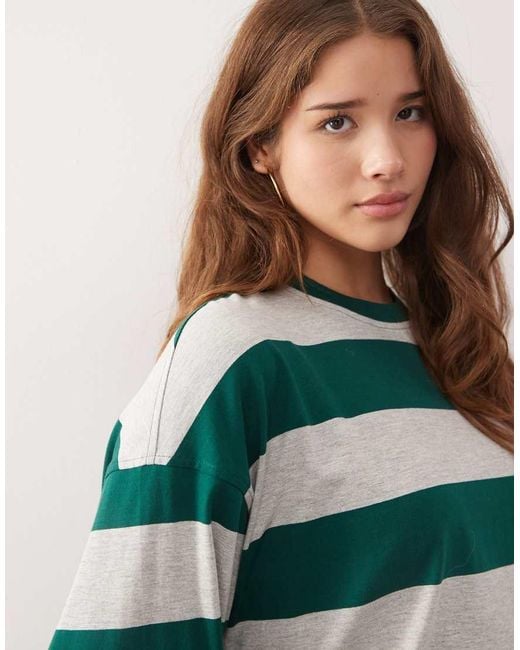 Weekday Green Oversized Long Sleeve T-shirt