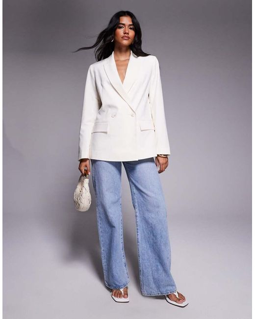 ASOS Double Breasted Blazer in het Blue