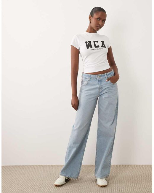 ASOS White Weekend Collective Icon Baby Tee With Wca Graphic
