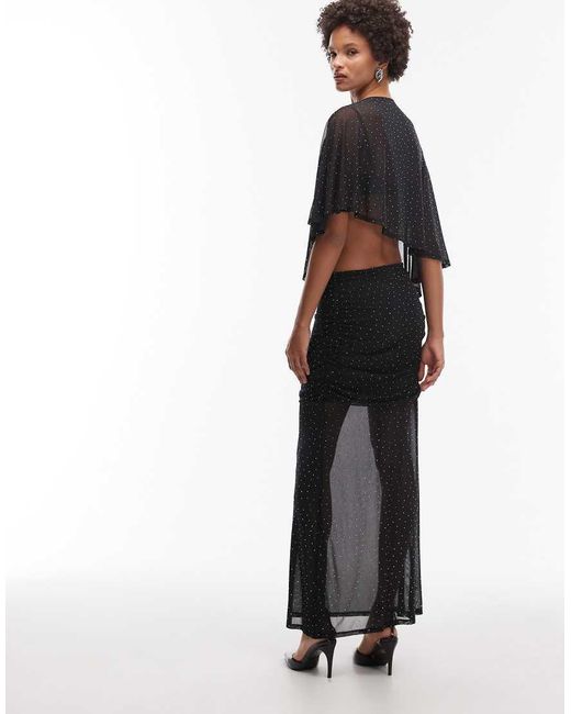 ASOS White Co-ord Sheer Mesh Hotfix Maxi Skirt