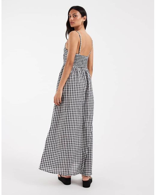 Pieces White Seersucker Cami Maxi Dress