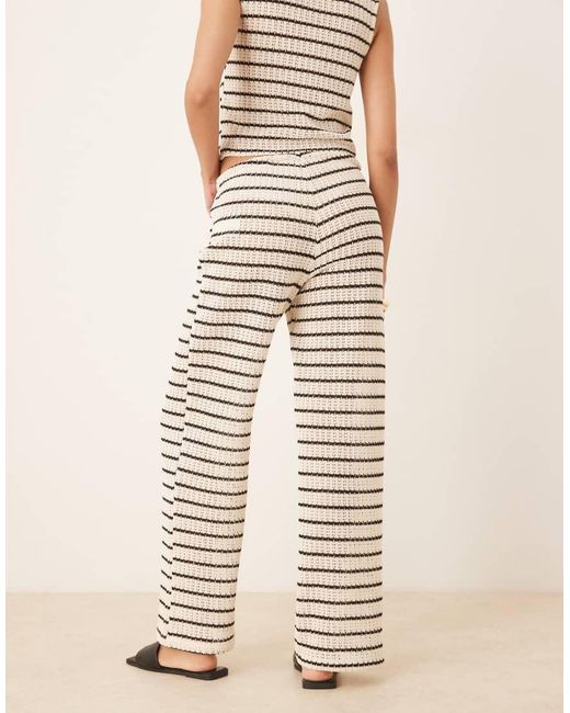 Gina Tricot Natural Co-ord Crochet Straight Leg Trousers