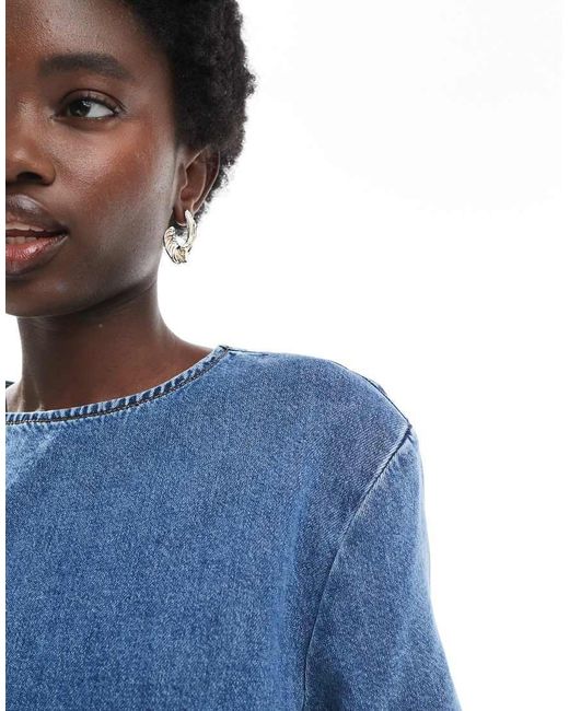 ASOS Blue Soft Denim T-shirt Mini Dress