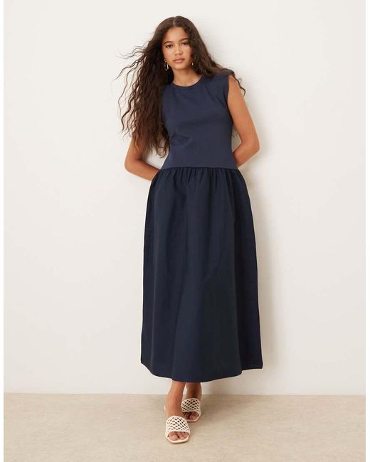 Mango Blue Sleeveless Knitted Dress