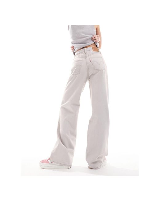 Ribcage - jeans a fondo ampio lavaggio di Levi's in White