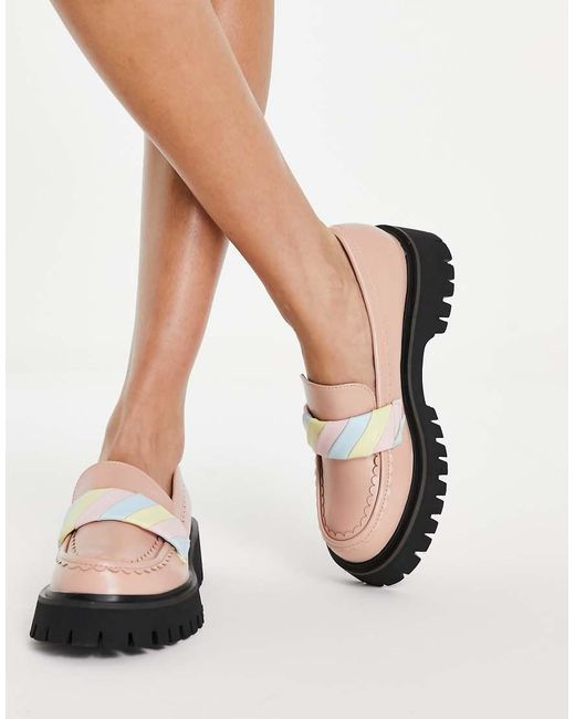 Koi Footwear Pink Koi Fluffs Loafers With Marshmallow Trim
