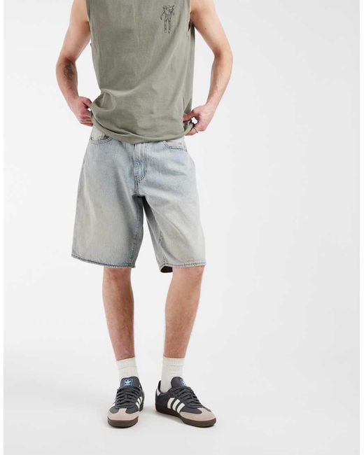 Levi's White 478 Baggy Denim Shorts for men