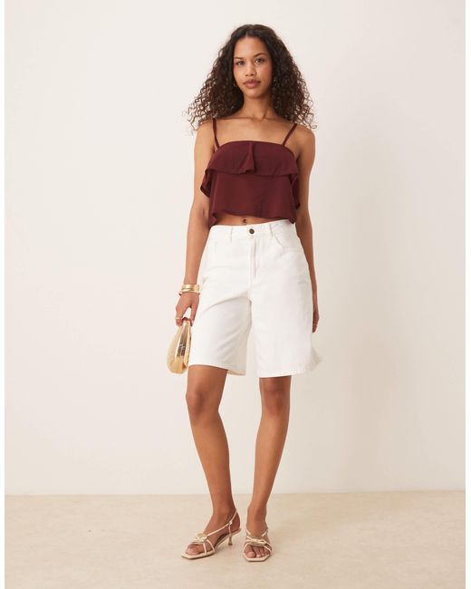 ASOS Brown Mesh Floaty Strappy Cami Top