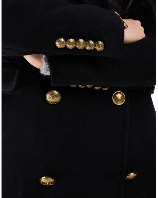Superdry Blue Double Breasted Wool Coat