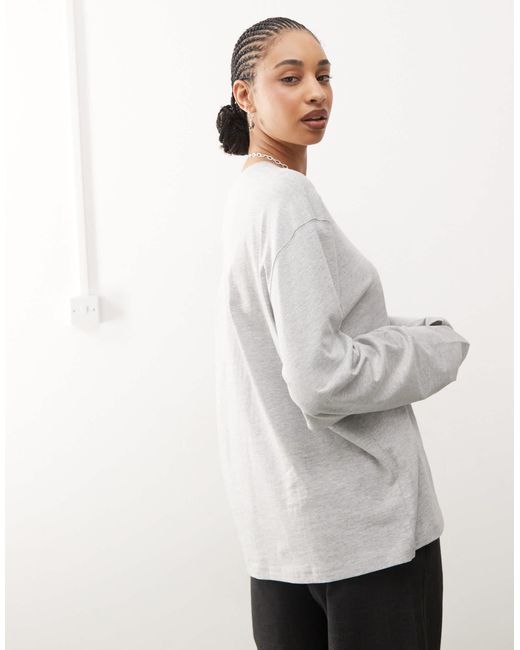 Weekday Gray – kastiges, langärmliges oversize-t-shirt