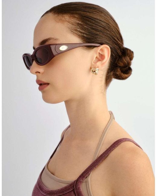 Le Specs Brown Glaciem Slim Sunglasses