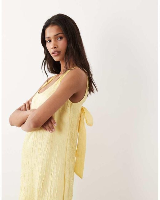ASOS Natural Shift Mini Dress With Bow Back Detail