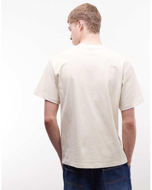 Huf White Big Block Logo Print T-Shirt for men