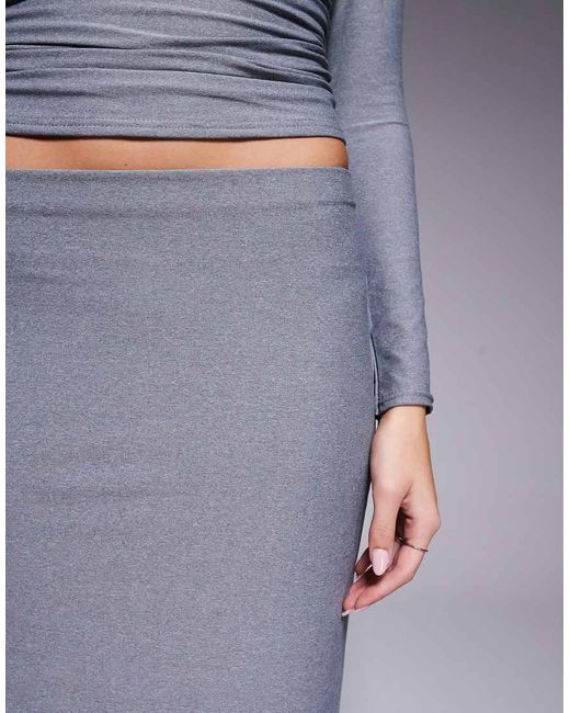 Kaiia Blue Exclusive Premium Cotton Touch Slinky Maxi Skirt
