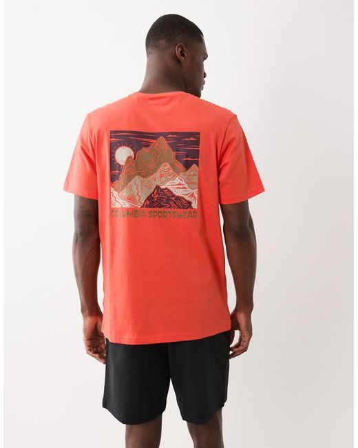 Columbia Red Csc Outdoor Back Graphic T-shirt for men