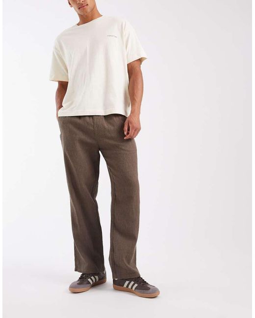 Jack & Jones Natural Crinkle Loose Trousers for men