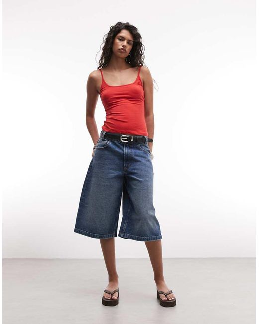 Monki Red Scoopneck Vest Top