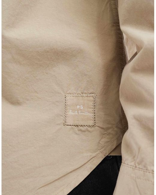 Paul Smith Natural Casual Overshirt With Patch Logo for men