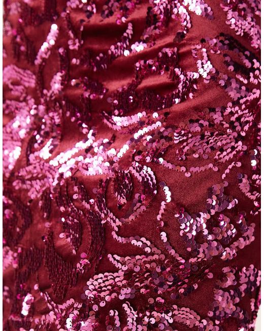 Y.A.S Red Sequin And Velvet Mini Dress