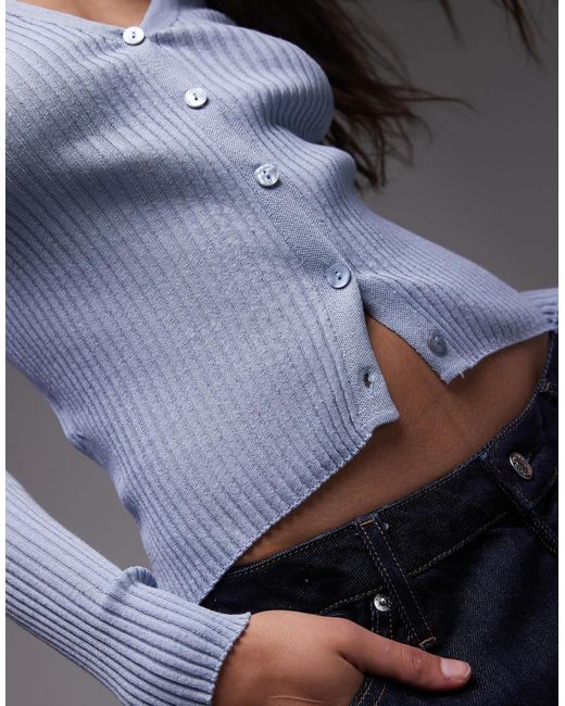 Mango Gray Fine Rib Linen Mix Cardigan