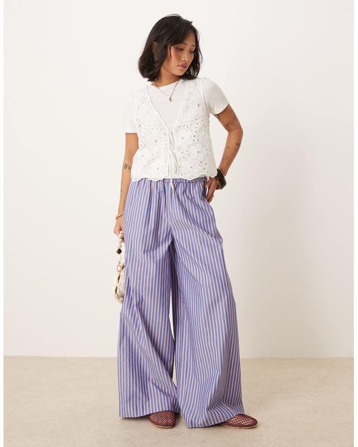 ASOS Purple Petite Shirred Waist Pants