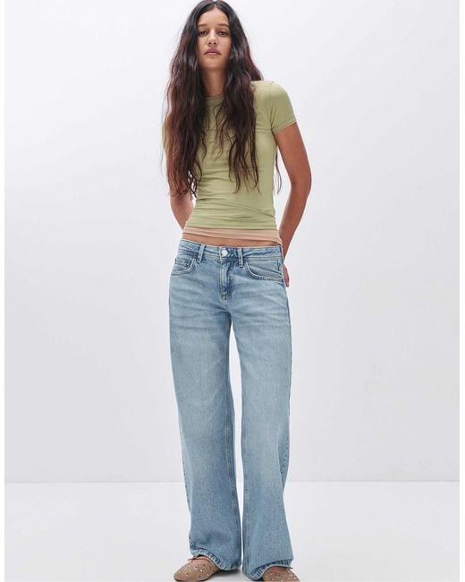 Pull&Bear Blue – gerade geschnittene jeans