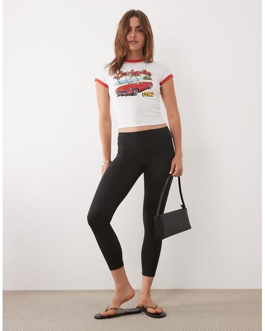 Brave Soul White 3/4 Length Capri leggings