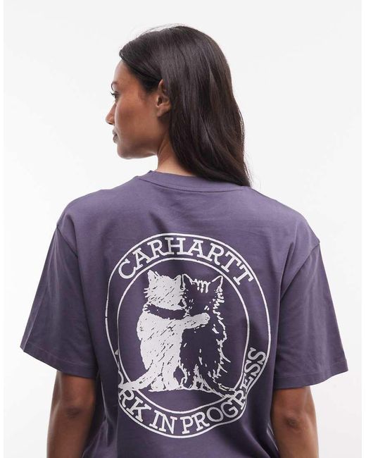 Carhartt Blue hugging Cats T-shirt
