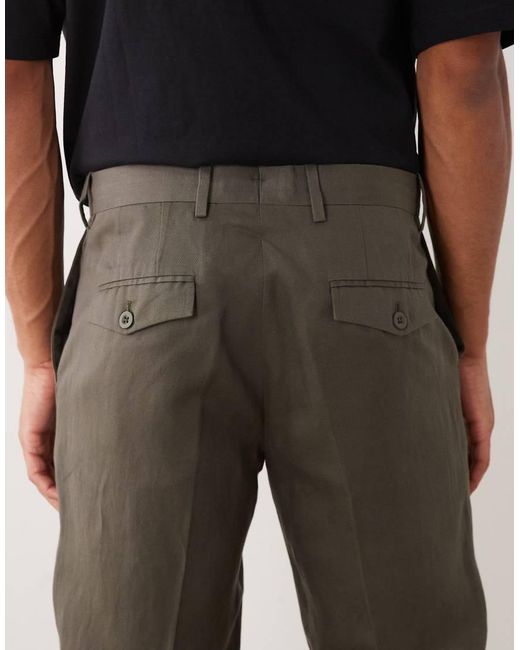 Mango Black Linen Blend Tailored Trouser for men
