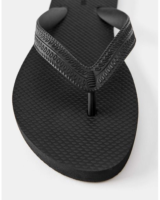 Pull&Bear Black – flache sandalen