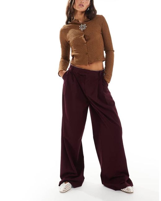 Cotton On Red Izzy Pleated Trousers