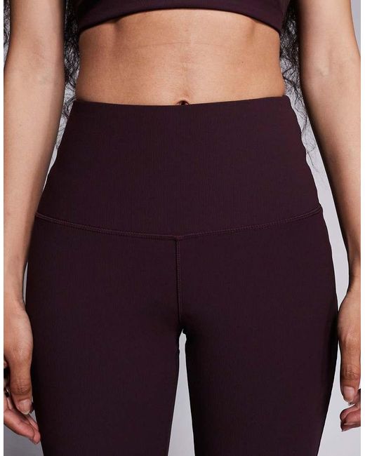 4505 Purple Petite Micro Rib Slim Kick High Waist Yoga legging