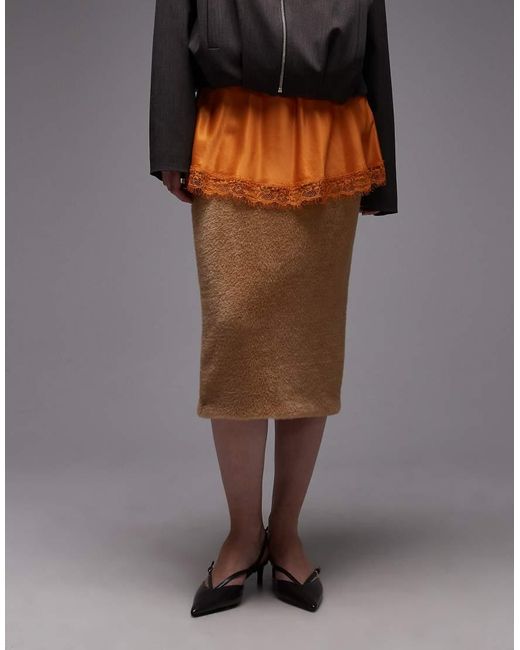 Falda De Tubo De Piel Sintética De ASOS de color White