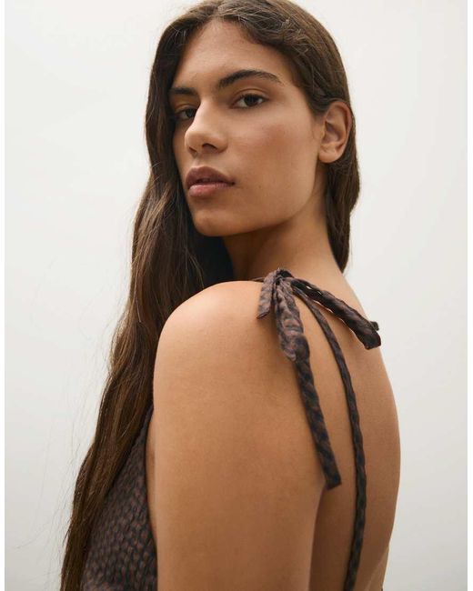Bershka Black Smocked Strap Top