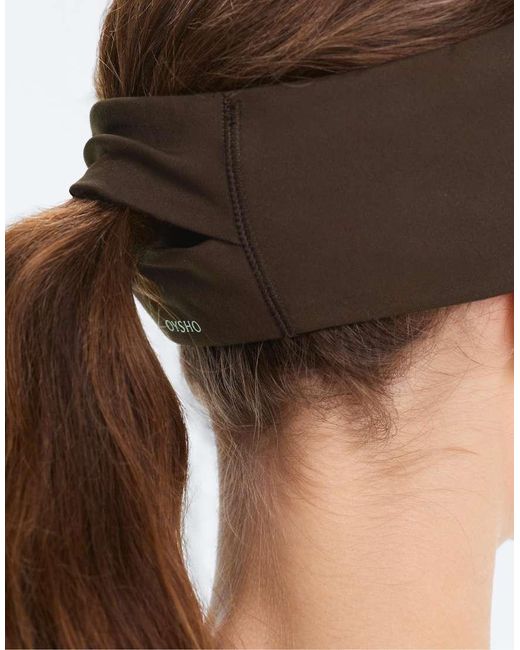 Oysho Brown 7cm Reflective Adjustable Sports Headband