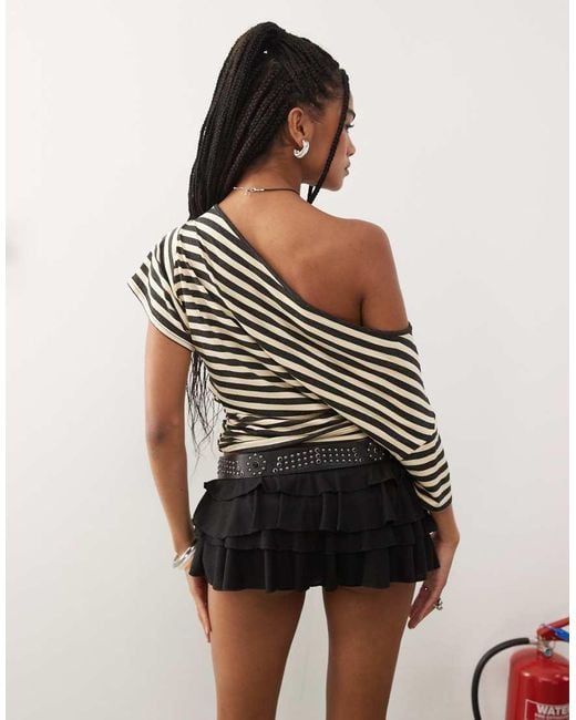 Collusion Black Off Shoulder Drapey Top