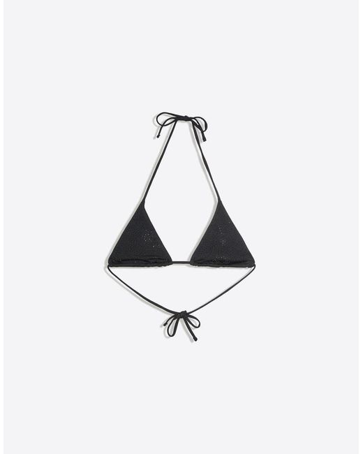 Bershka Black Strass Triangle Bikini Top