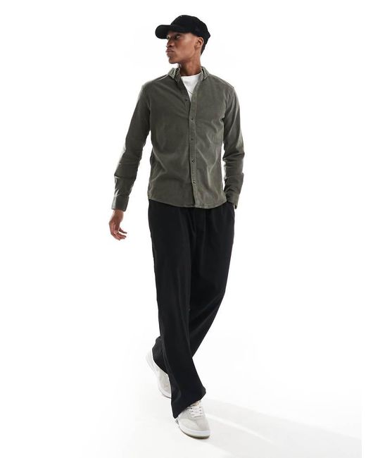 Only & Sons Gray Cord Shirt for men