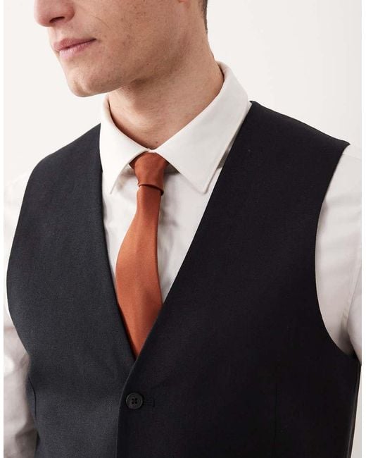 ASOS Black Suit Waistcoat for men
