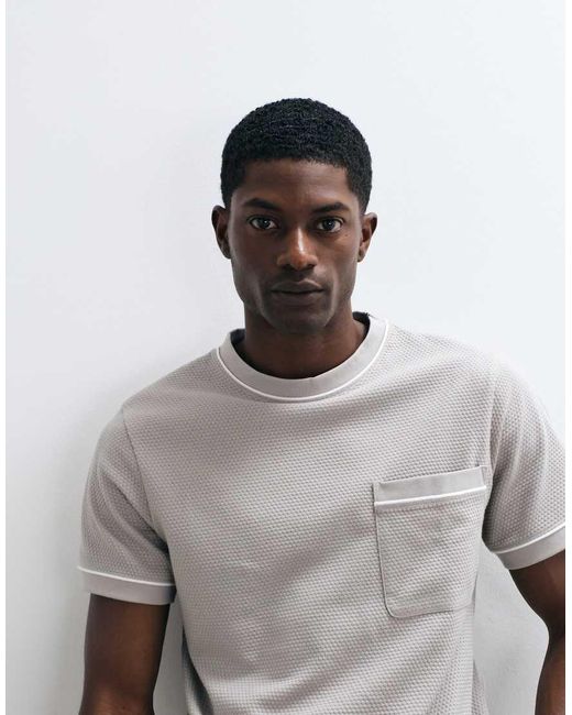 ASOS Gray Regular Fit T-shirt With Contrast Stitch for men