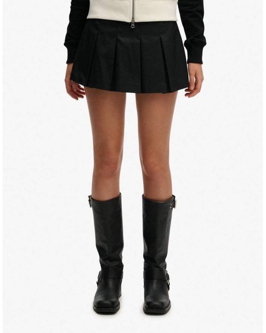 Superdry Black Mini Pleated Skort