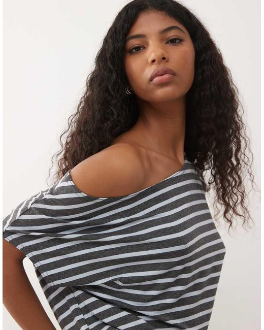 Collusion Gray Off The Shoulder Top
