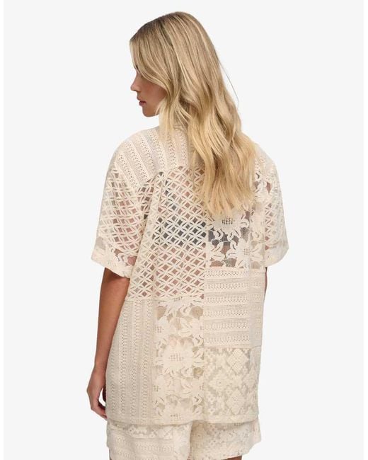 Superdry Natural Lace Patchwork Beach Resort Shirt